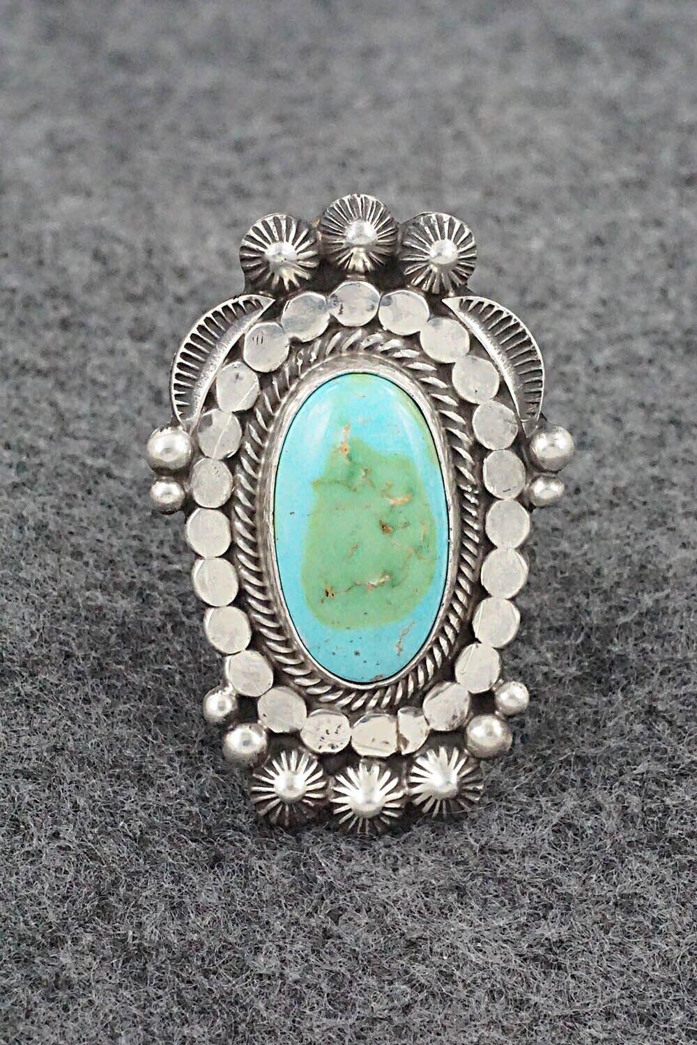 Turquoise & Sterling Silver Ring - Tom Lewis - Size 7