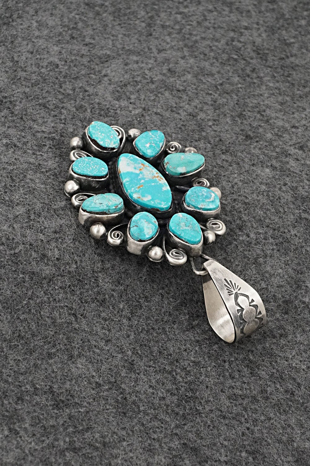 Turquoise & Sterling Silver Pendant - Travis Jim