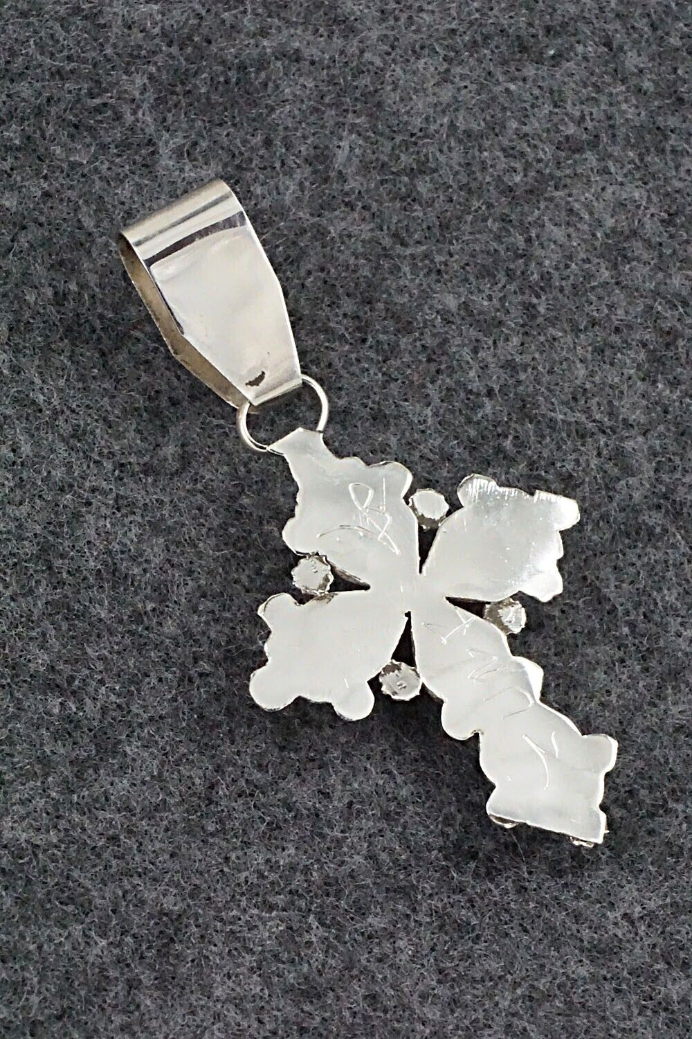 Coral and Sterling Silver Pendant - Verdie Booqua