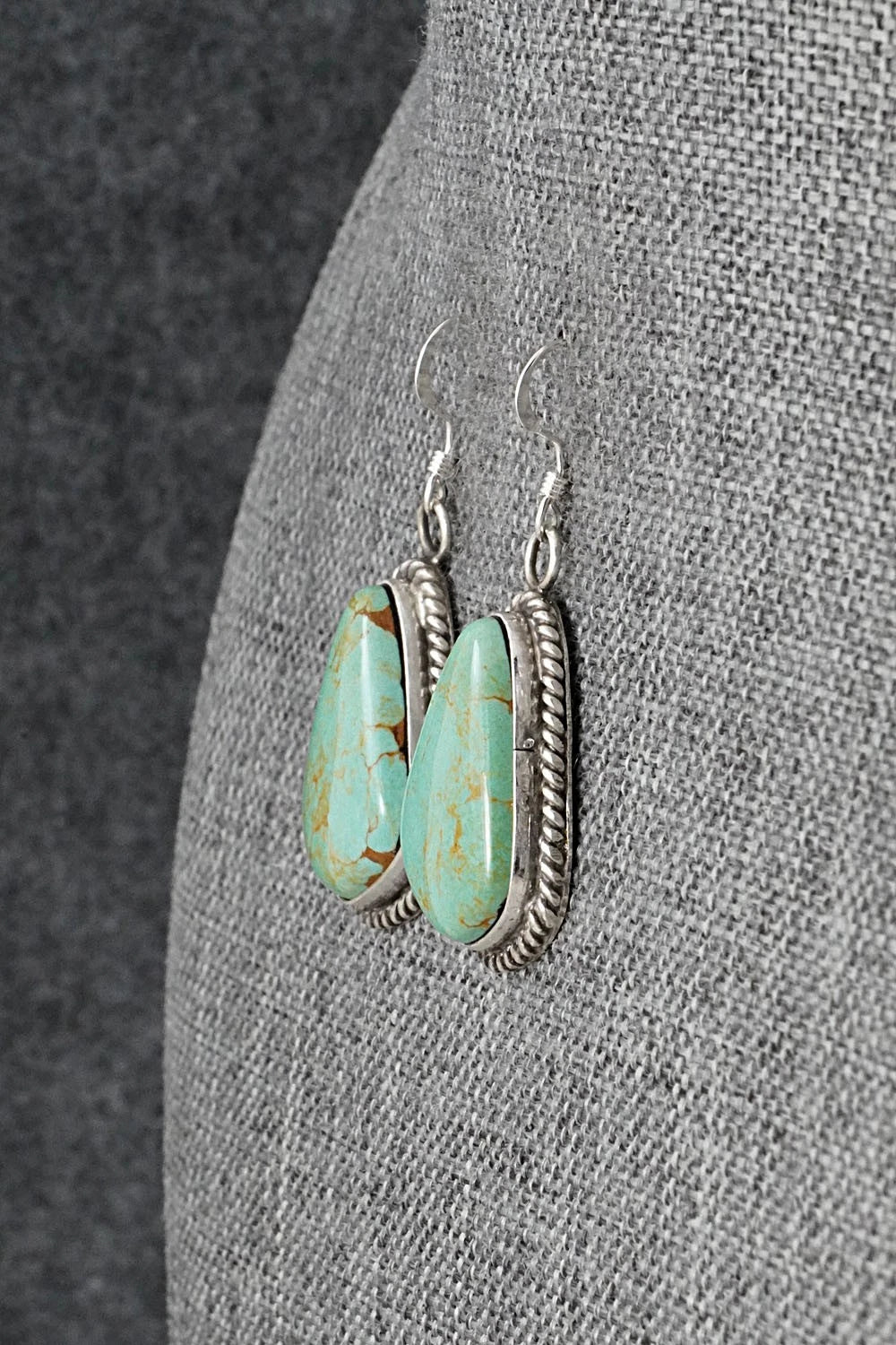 Turquoise & Sterling Silver Earrings - Leona Delgarito