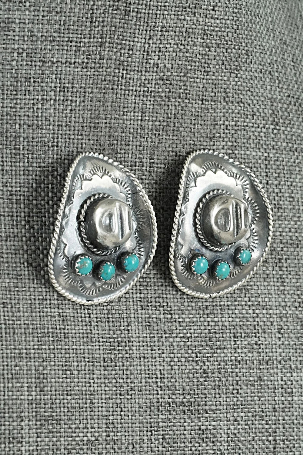 Turquoise & Sterling Silver Earrings - Bobby Platero