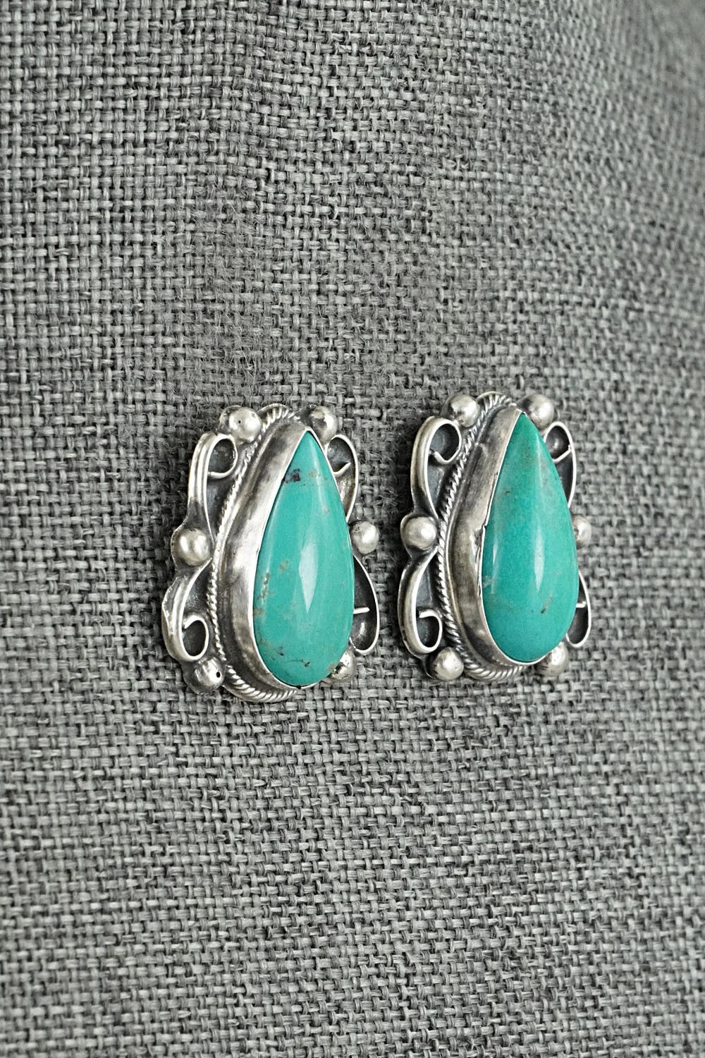 Turquoise & Sterling Silver Earrings - Kobe Martinez
