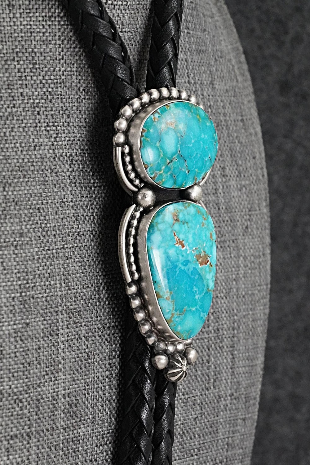 Turquoise & Sterling Silver Bolo Tie - Darrin Livingston