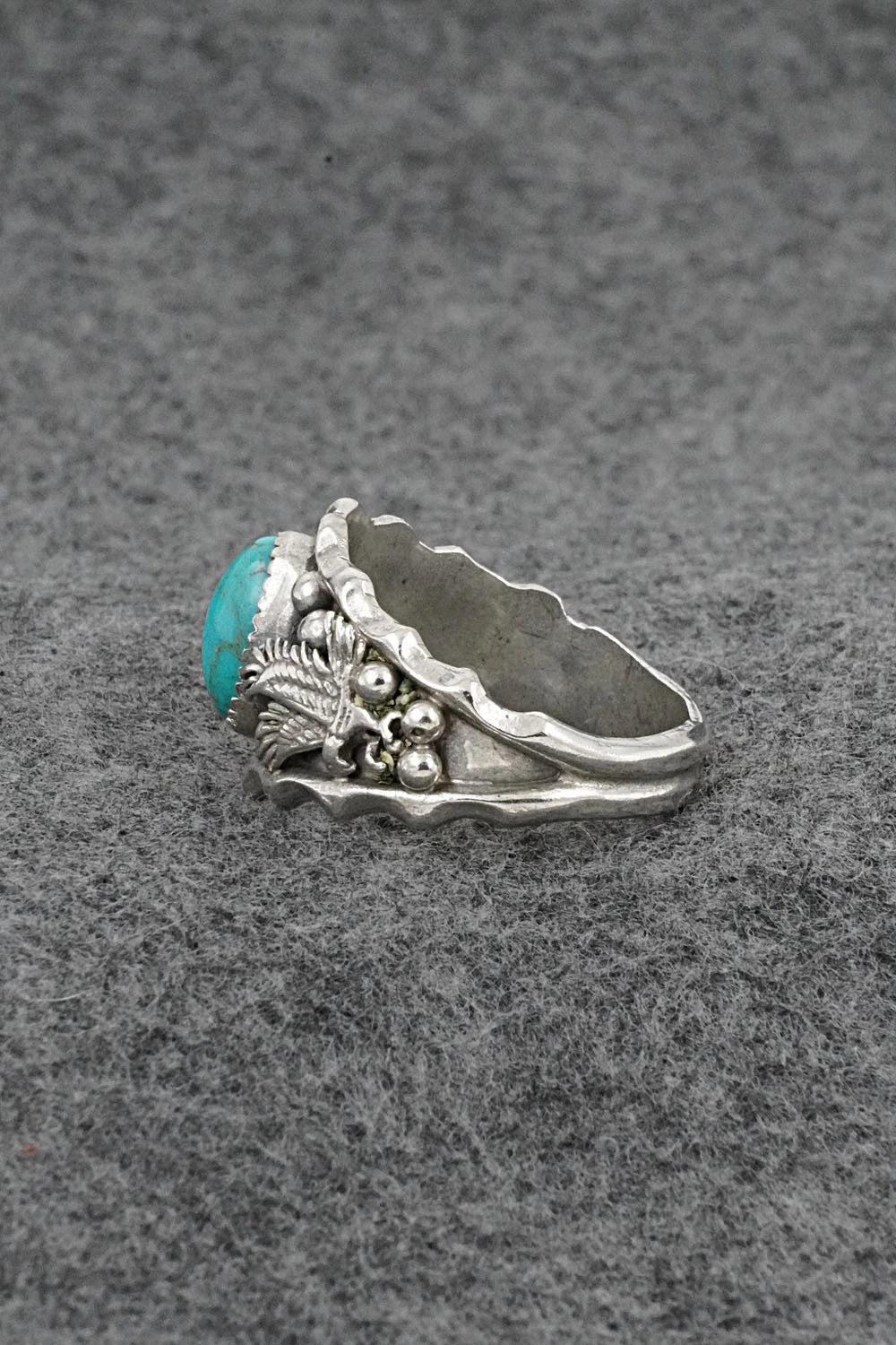 Turquoise & Sterling Silver Ring - Genevieve Francisco - Size 14