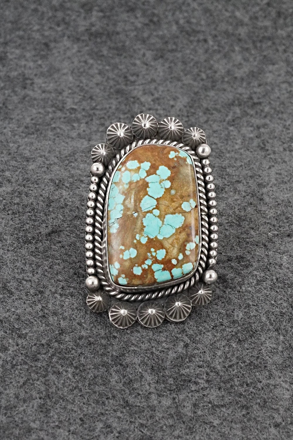Turquoise & Sterling Silver Ring - Michael Calladitto - Size 8