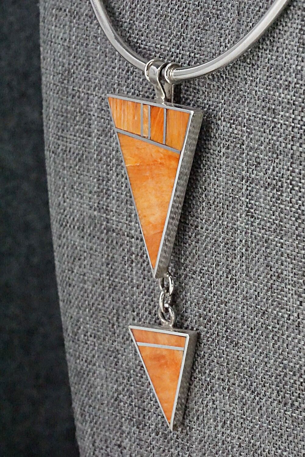 Spiny Oyster & Sterling Silver Necklace - Harold Smith