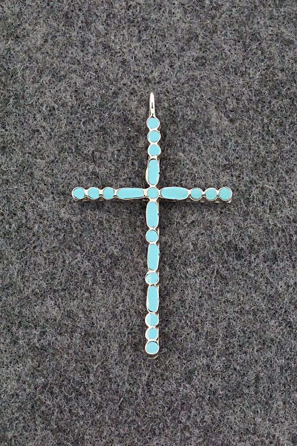 Turquoise & Sterling Silver Pendant - Rupert Shetima
