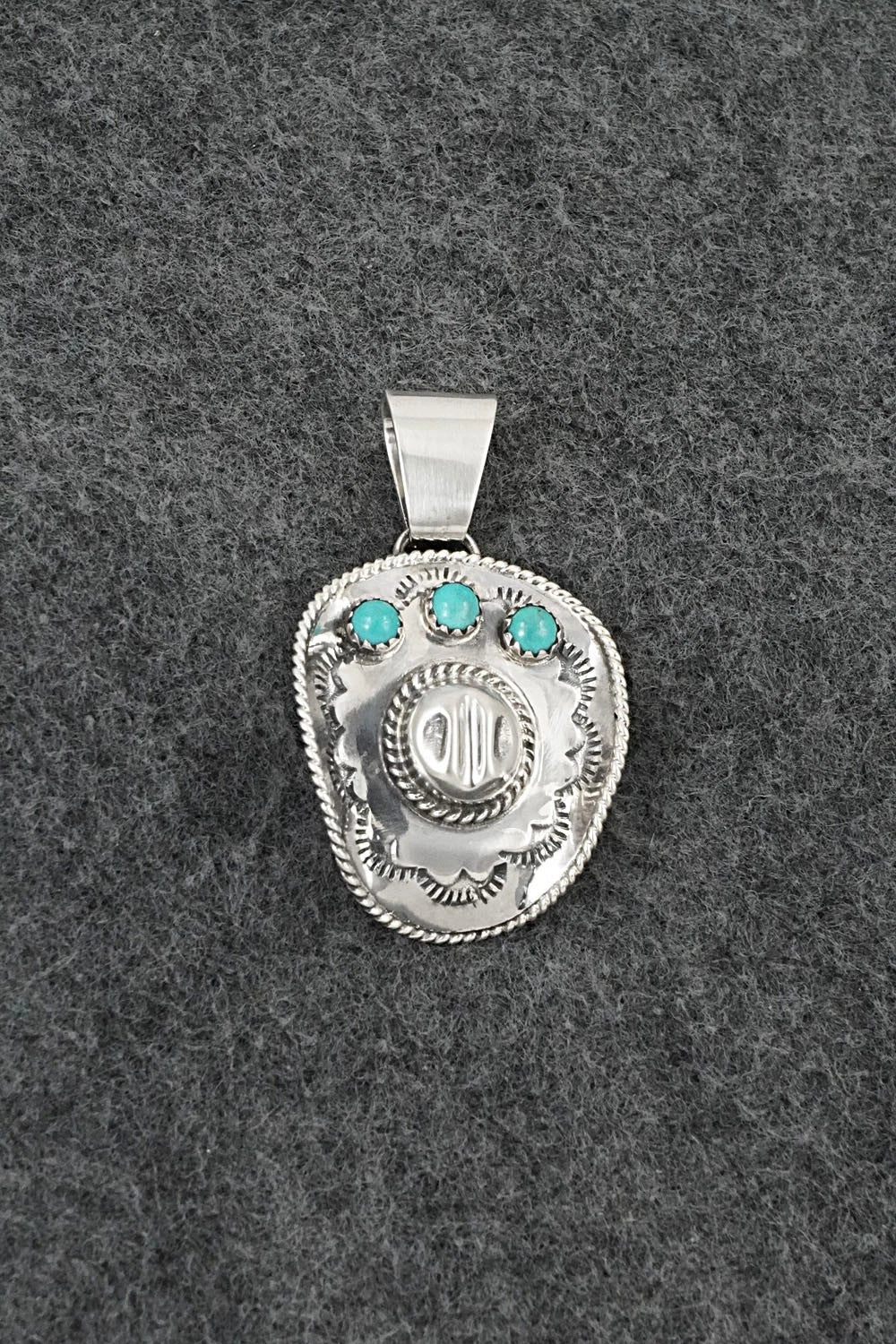 Turquoise & Sterling Silver Pendant - Bobby Platero