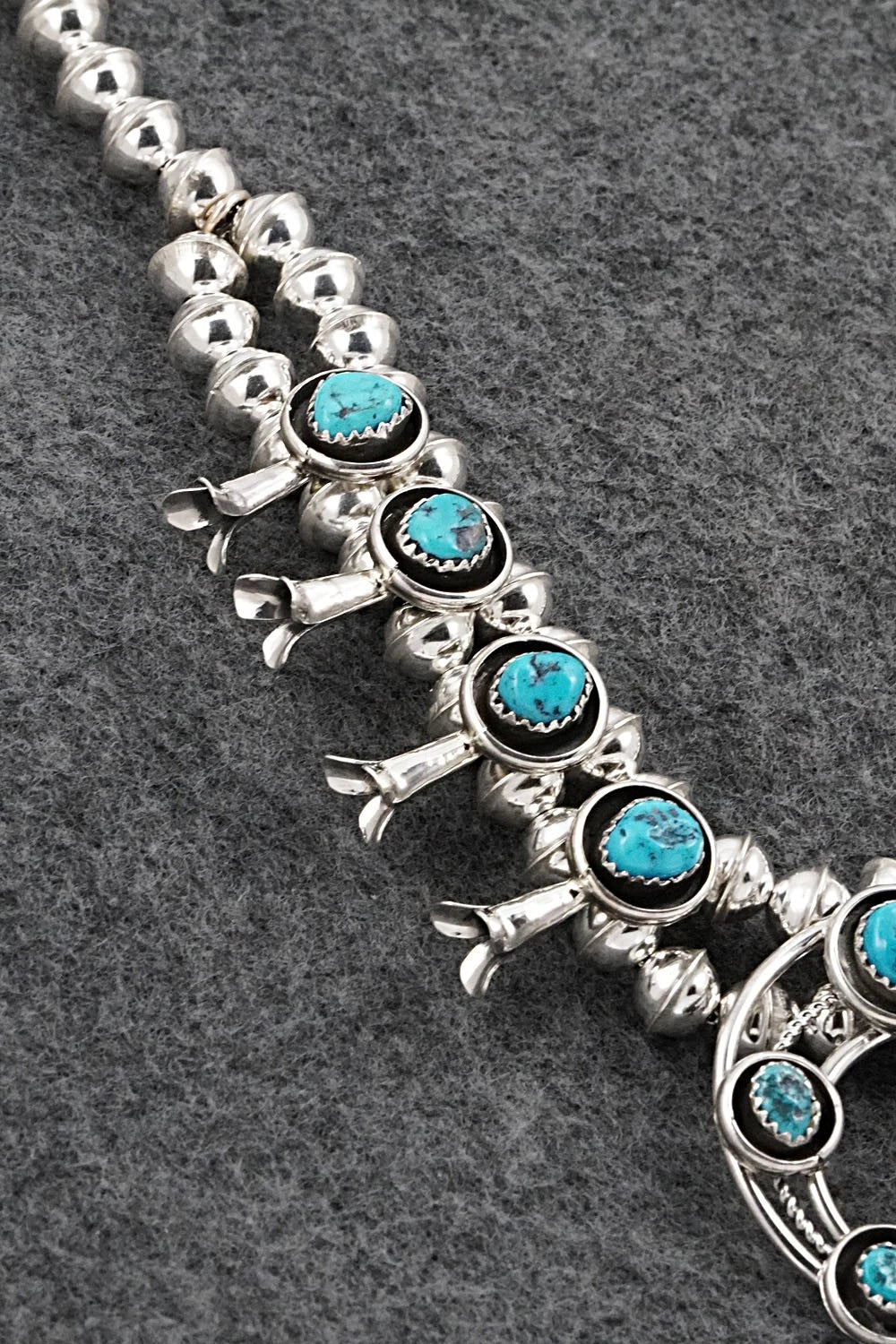 Turquoise & Sterling Silver Squash Blossom Set - Phil Garcia