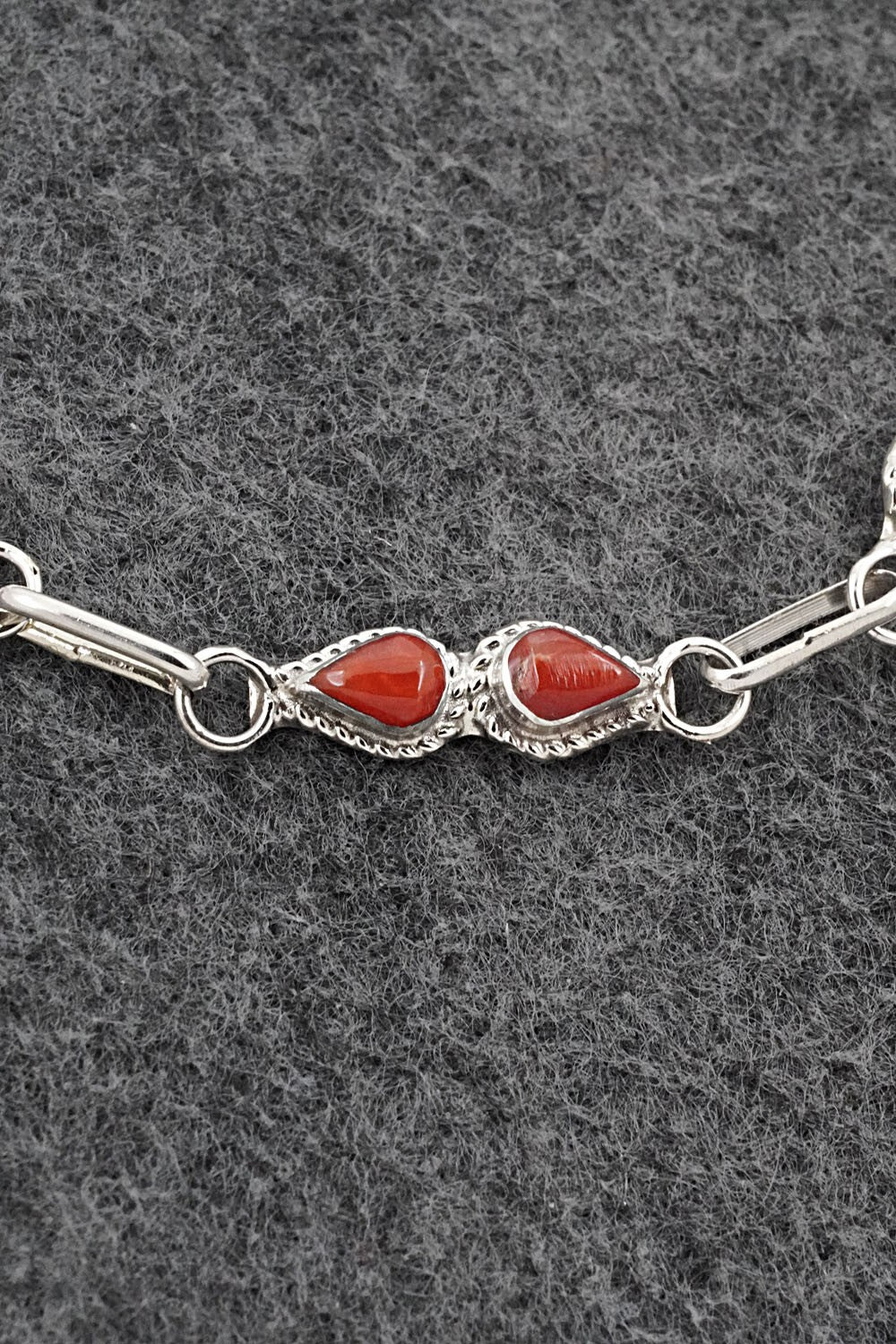Multi-Stone & Sterling Silver Link Bracelet - Carol Lateyice