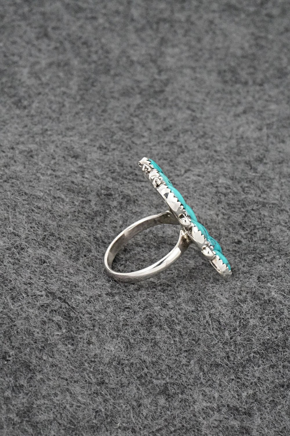 Turquoise & Sterling Silver Ring - Priscilla Reeder - Size 7