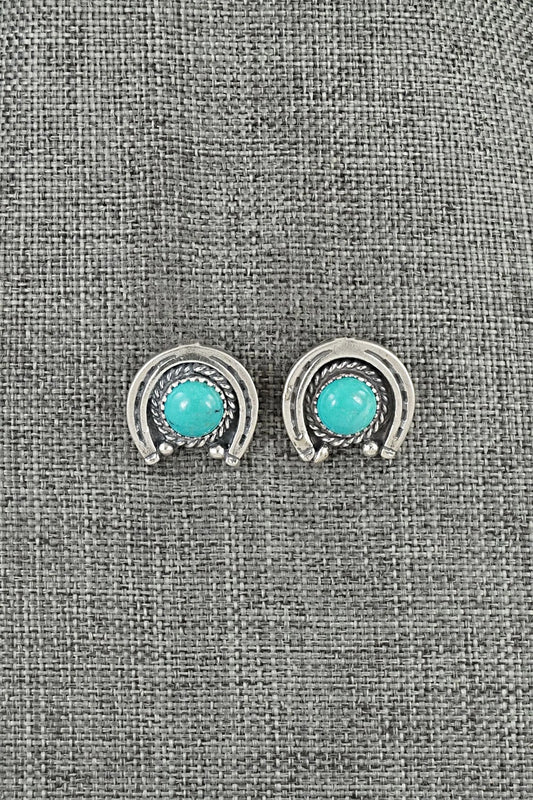 Turquoise & Sterling Silver Earrings - Annette Chiquito