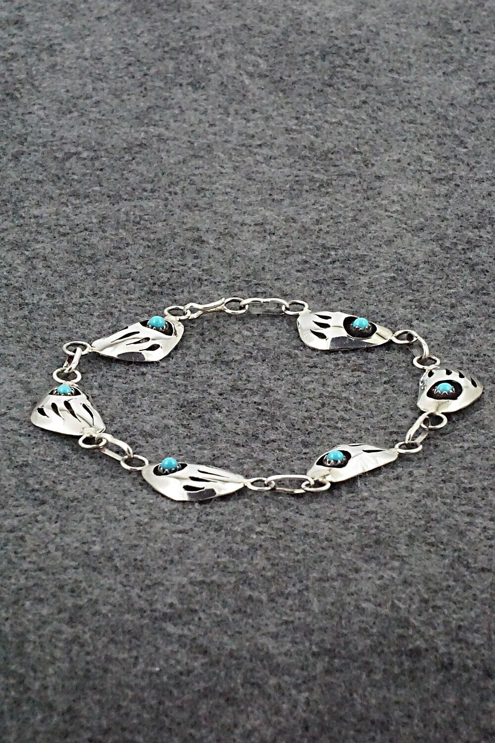 Turquoise & Sterling Silver Link Bracelet - David Morgan