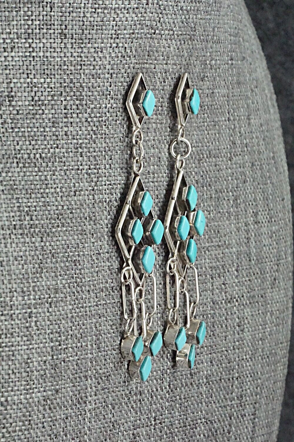 Turquoise & Sterling Silver Earrings - Priscilla Chavez