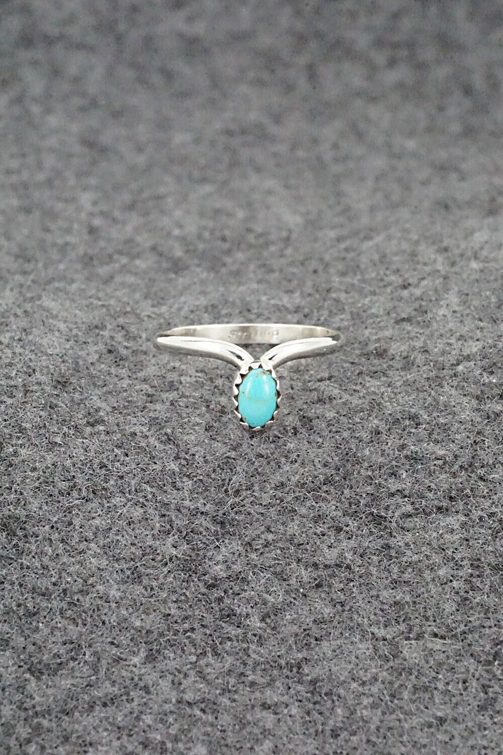 Turquoise & Sterling Silver Ring - Hiram Largo - Size 9