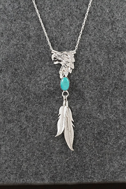 Turquoise & Sterling Silver Necklace - Genevieve Francisco