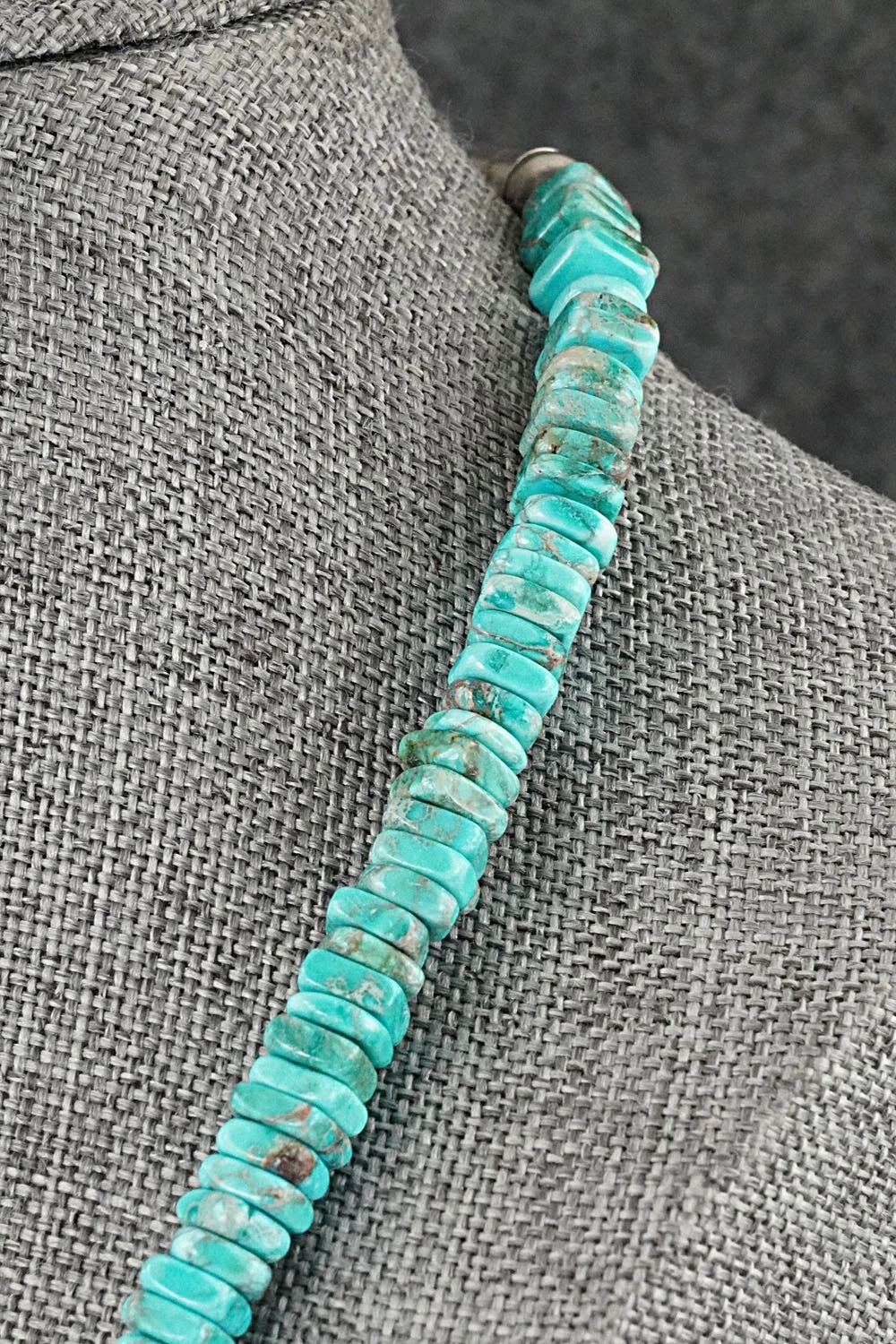Turquoise & Sterling Silver Necklace 18" - Doreen Jake