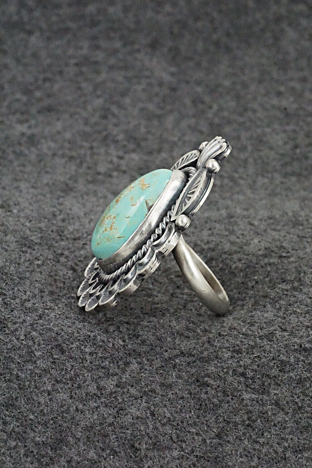 Turquoise & Sterling Silver Ring - Mark Yazzie - Size 9 Adj.