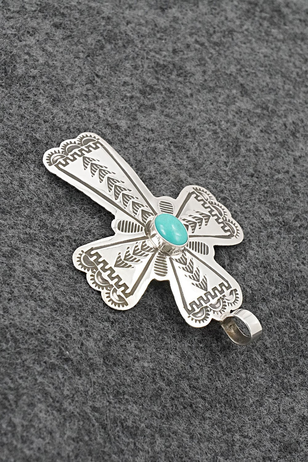 Turquoise & Sterling Silver Pendant - Arnold Blackgoat