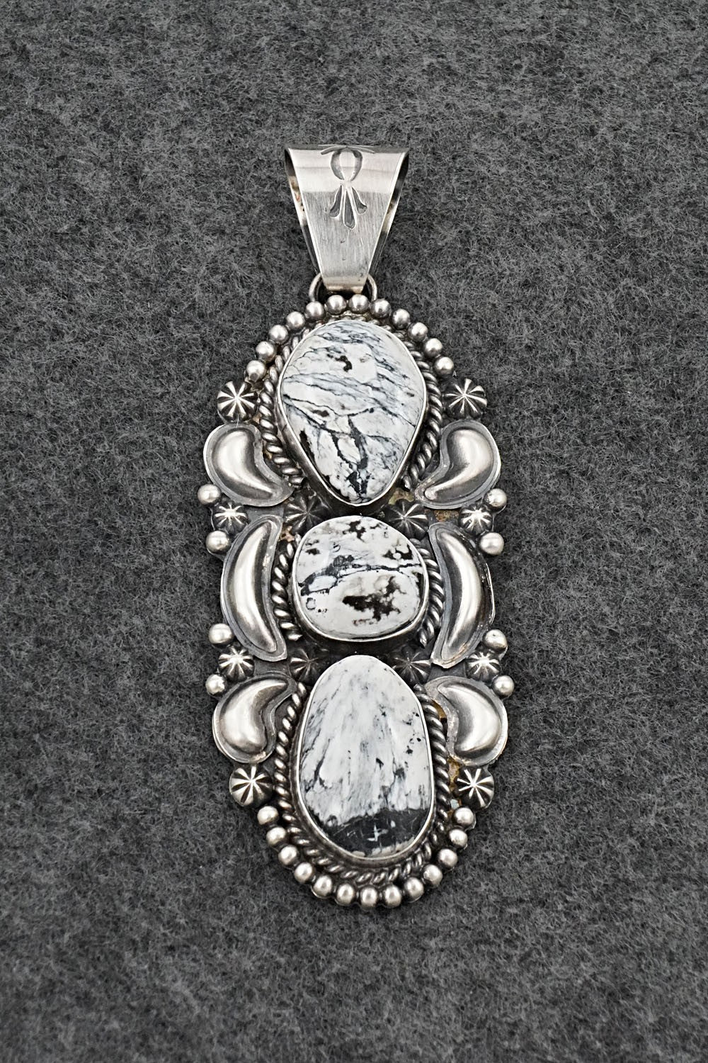 White Buffalo & Sterling Silver Pendant - Raymond Delgarito