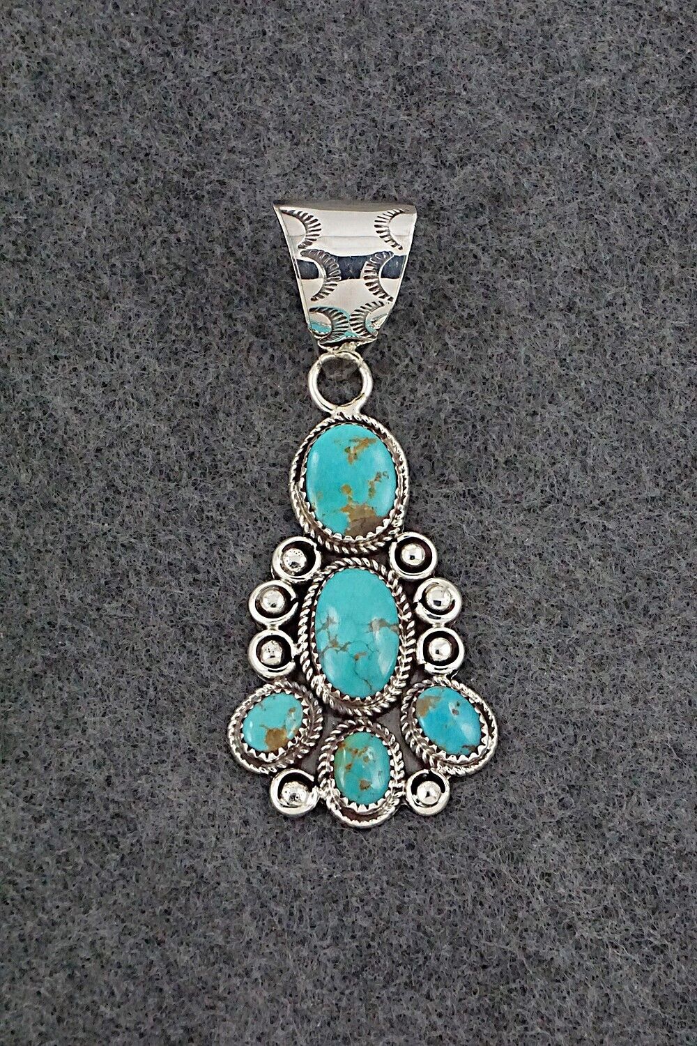 Turquoise & Sterling Silver Pendant - Ernest Hawthorne