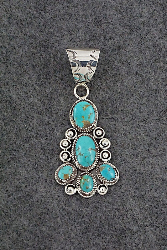 Turquoise & Sterling Silver Pendant - Ernest Hawthorne