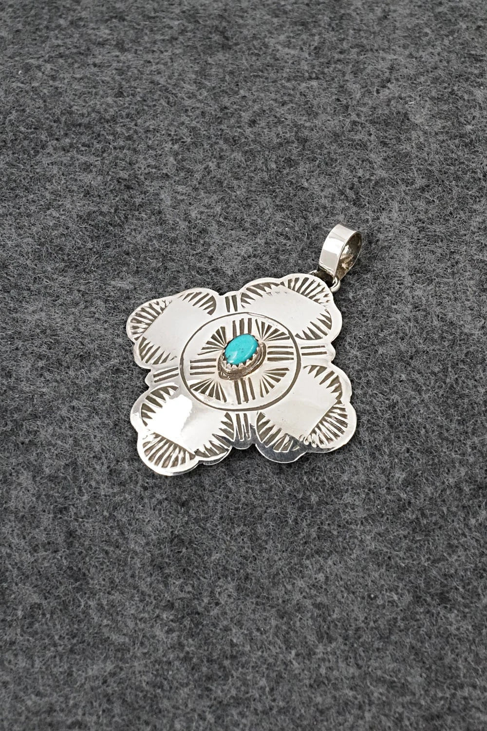 Turquoise & Sterling Silver Pendant - Bertha Begay