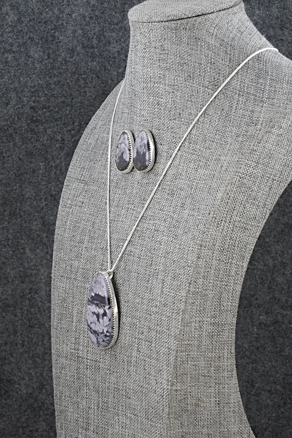 Morado & Sterling Silver Necklace and Earrings Set - Murray Hannaweeka