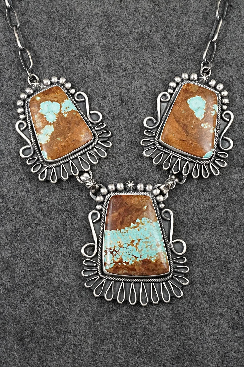 Turquoise & Sterling Silver Necklace and Earrings Set - Bob Becenti