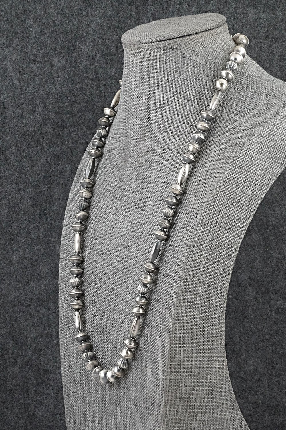 Sterling Silver Navajo Pearl Necklace 22" - Vintage