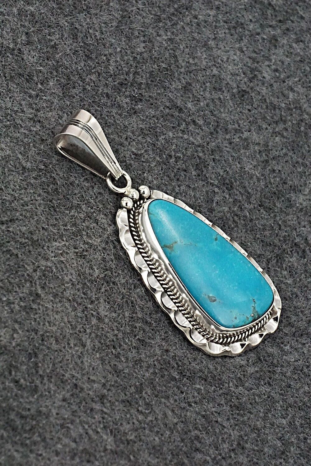 Turquoise & Sterling Silver Pendant - Samuel Yellowhair