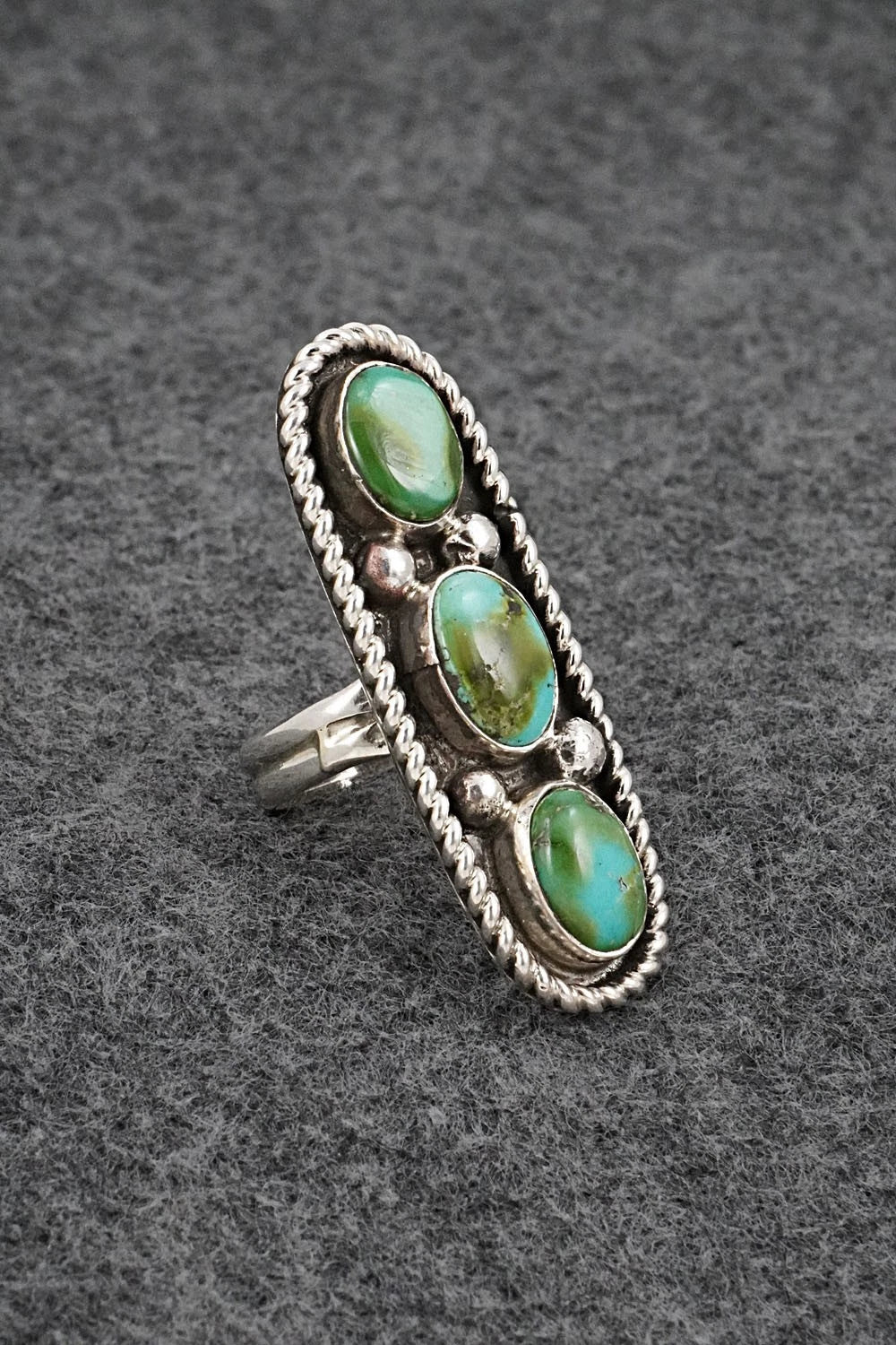 Turquoise & Sterling Silver Ring - Priscilla Reeder - Size 7.5
