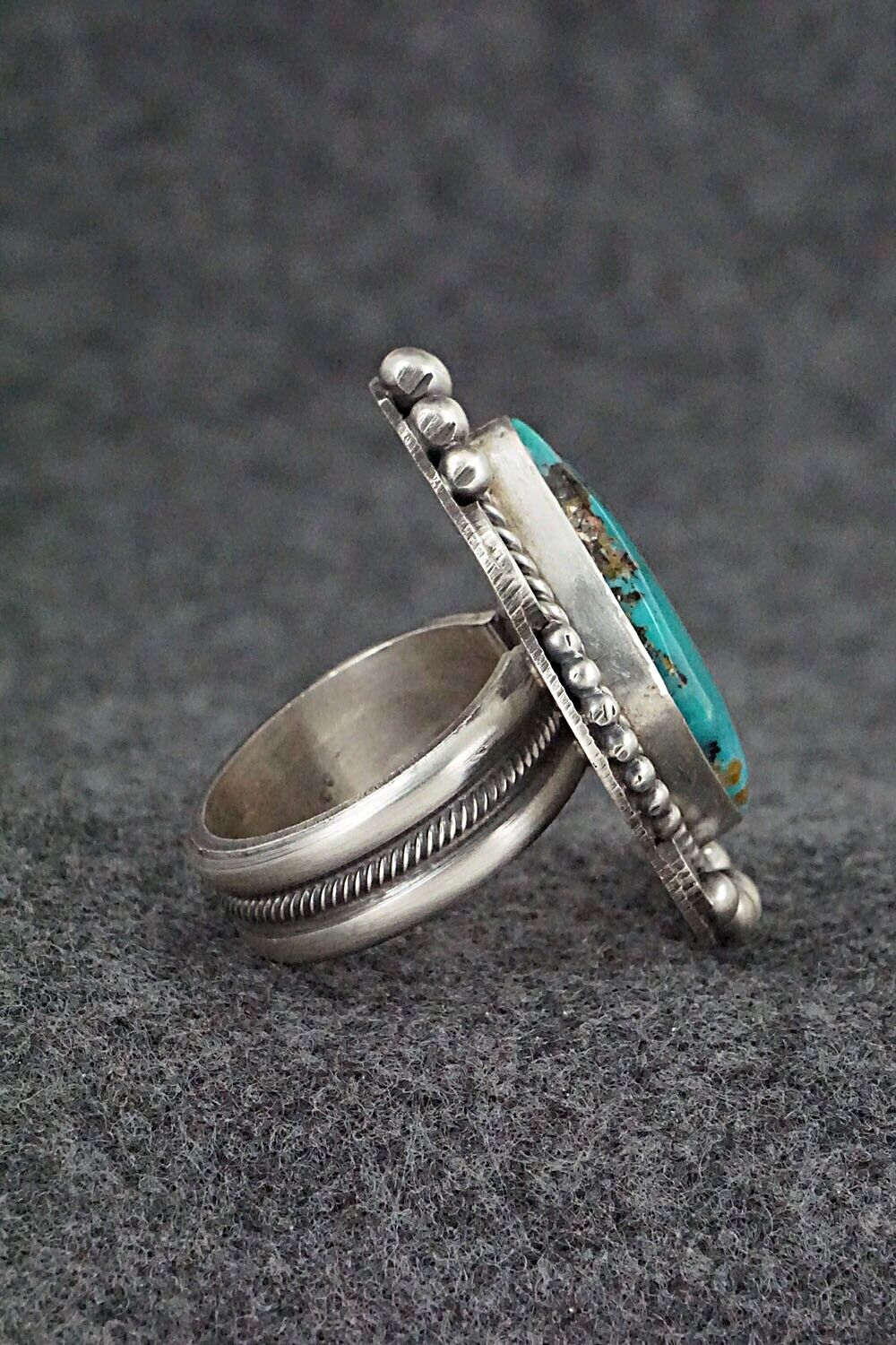 Turquoise & Sterling Silver Ring - Michael Calladitto - Size 8