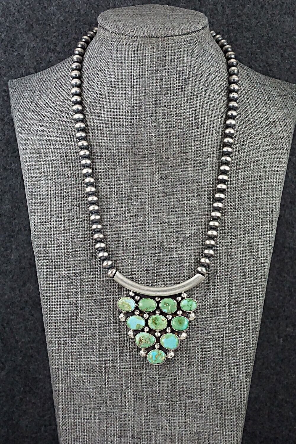 Turquoise & Sterling Silver Necklace - Tom Lewis