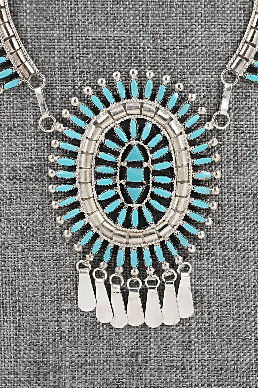 Turquoise & Sterling Silver Necklace Set - Evonne Hustito
