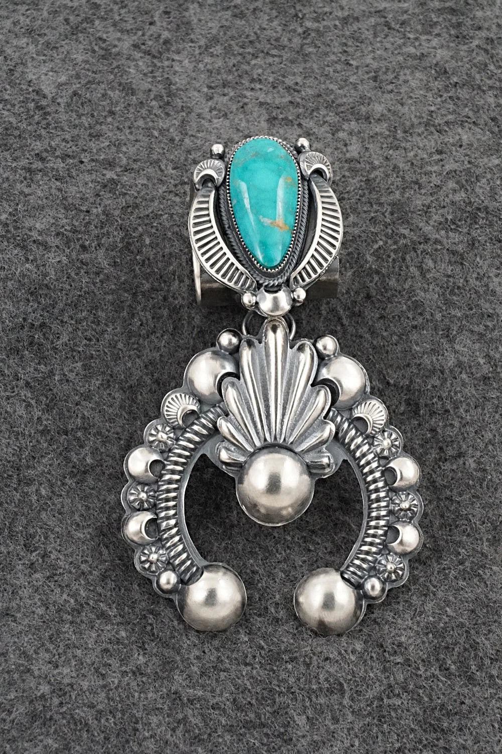 Turquoise & Sterling Silver Pendant - Delbert Gordon