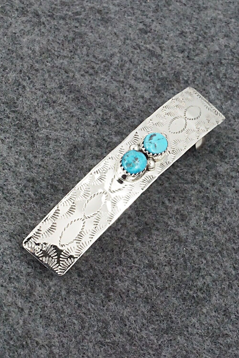 Turquoise & Sterling Silver Hair Barrette - Sally Arviso