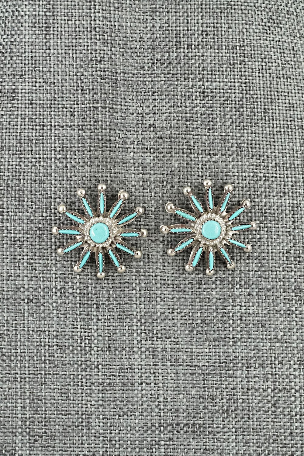 Turquoise & Sterling Silver Earrings - Rena Cachina