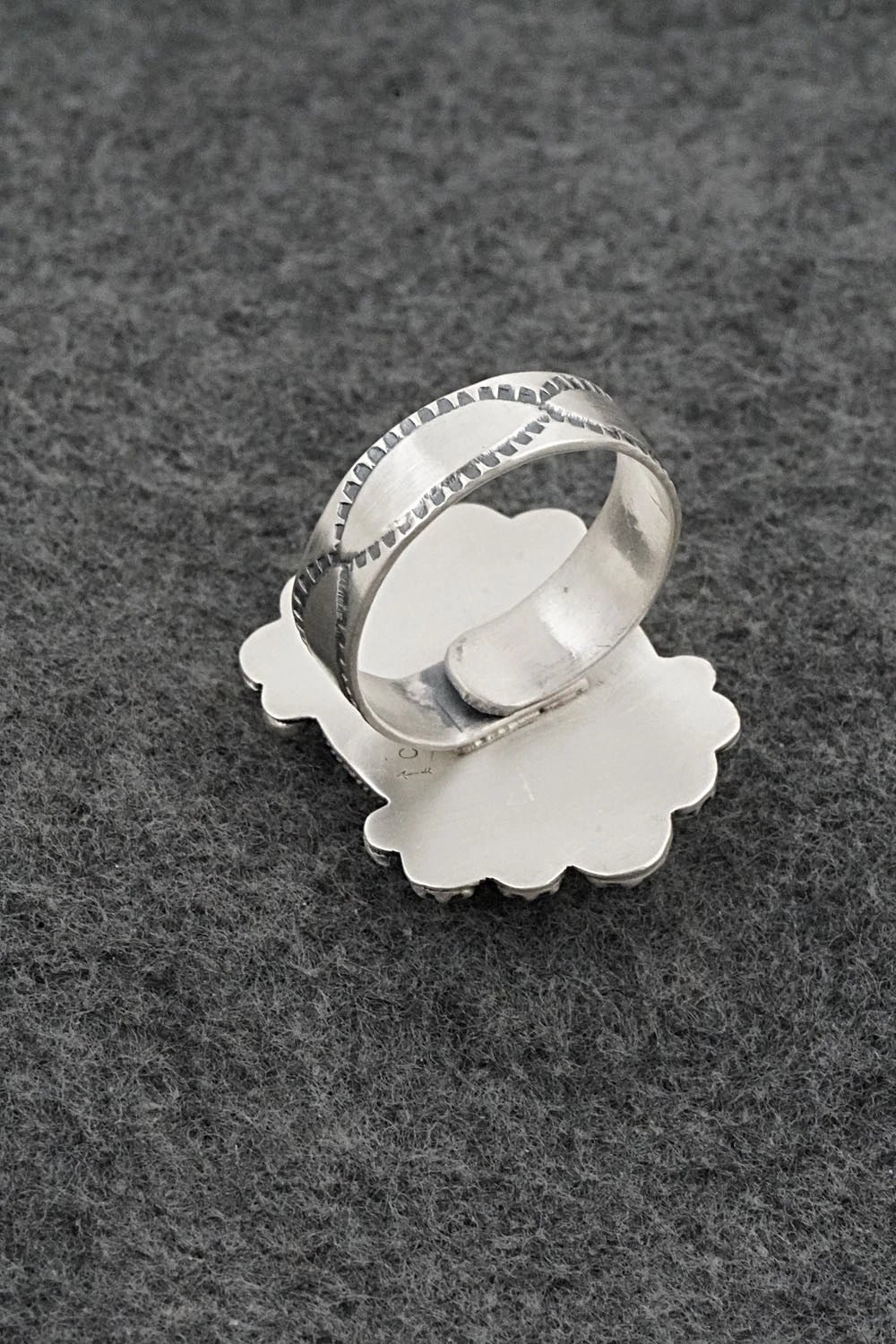 Turquoise & Sterling Silver Ring - Cordell Platero - Size Adjustable