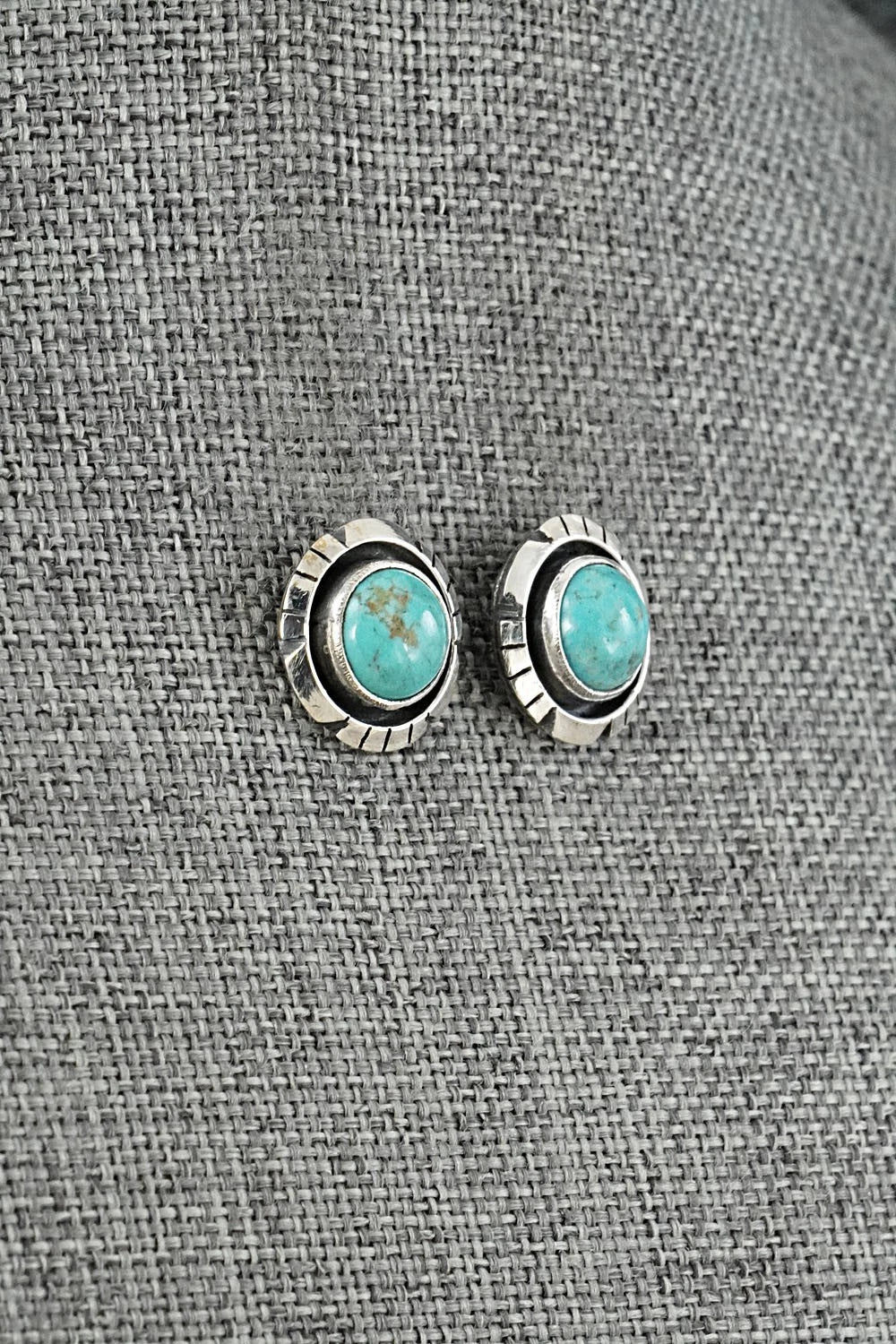 Turquoise & Sterling Silver Earrings - Amos Begay