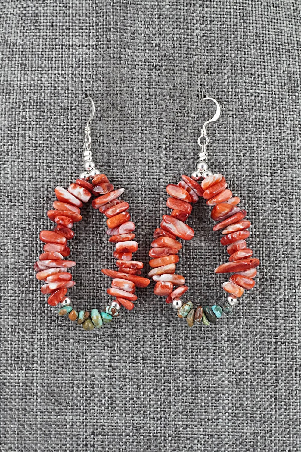 Spiny Oyster, Turquoise & Sterling Silver Necklace Set - Erika Brown