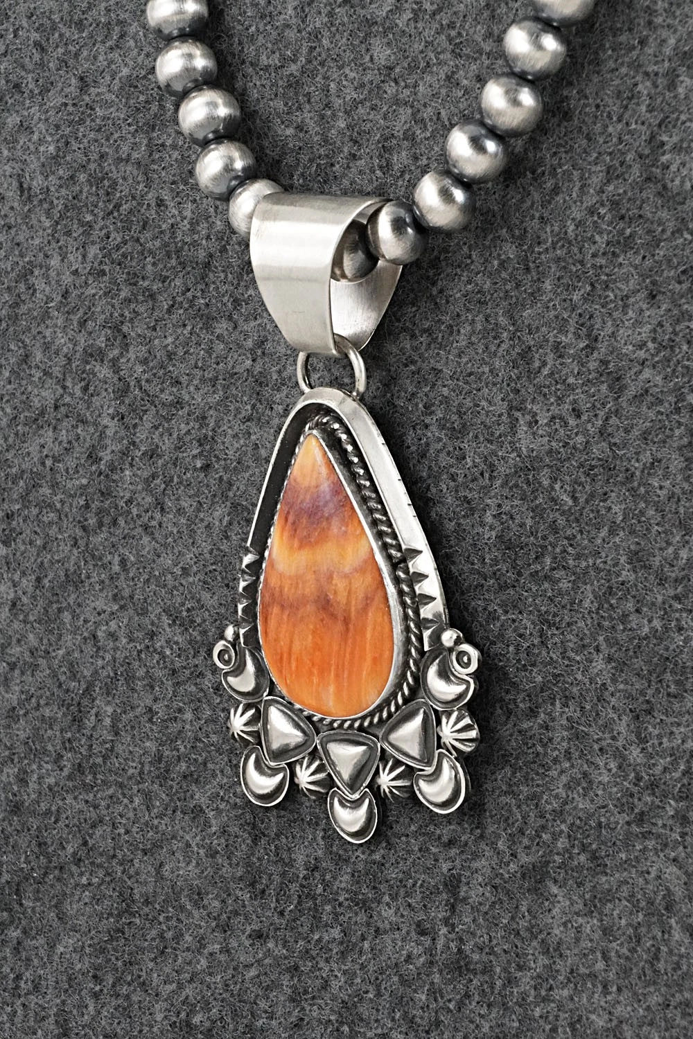 Spiny Oyster & Sterling Silver Necklace - Derrick Gordon