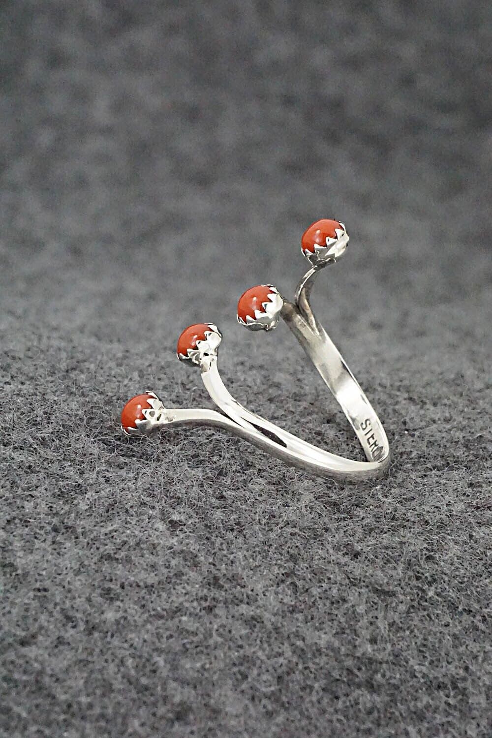 Coral & Sterling Silver Ring - Harris Largo - Size 9.5