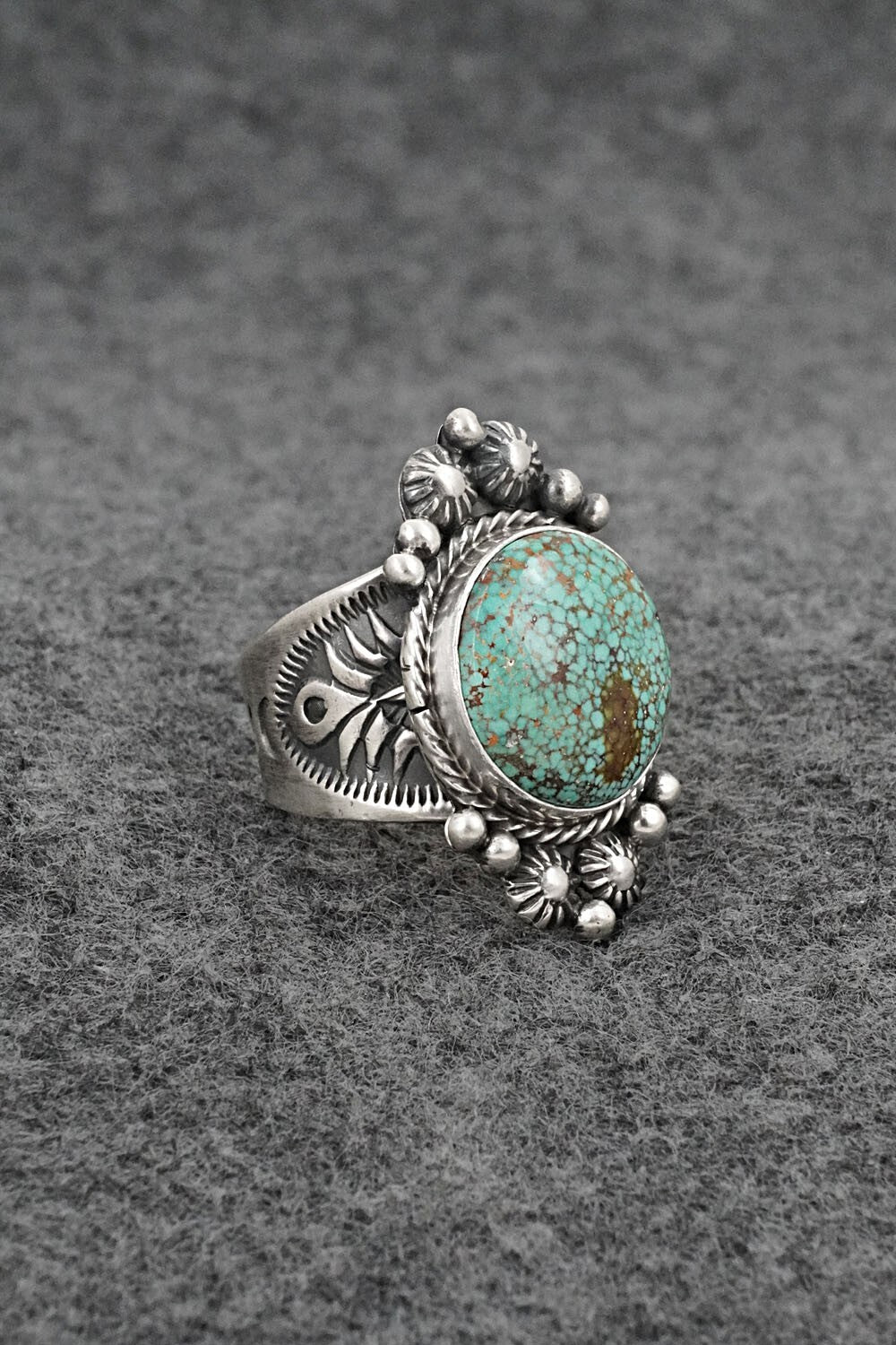 Turquoise & Sterling Silver Ring - Samuel Yellowhair - Size 6