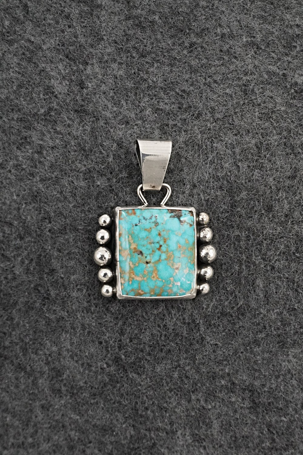 Turquoise & Sterling Silver Pendant - Eugene Gruber