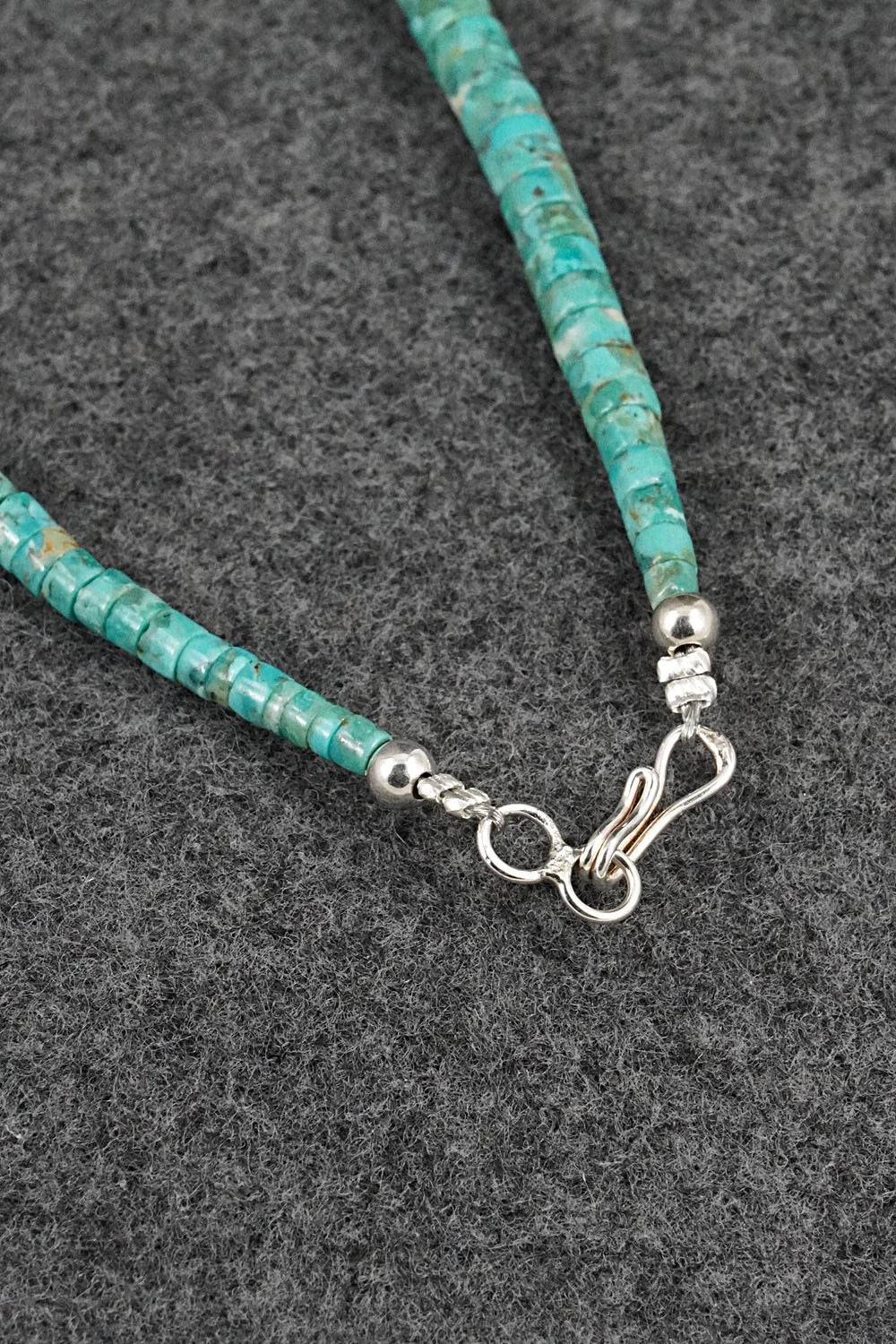 Turquoise & Sterling Silver Necklace 18" - Doreen Jake