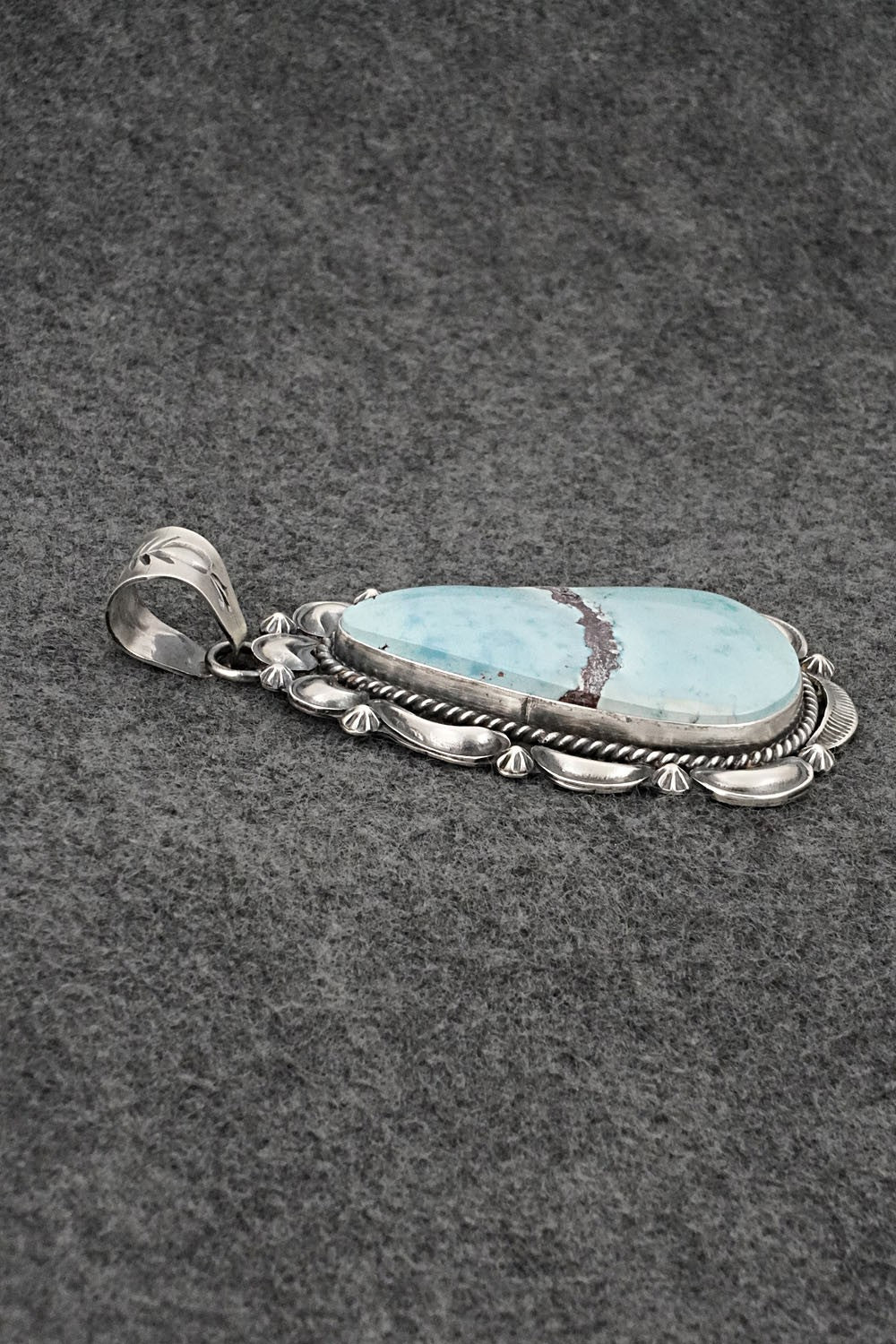 Turquoise & Sterling Silver Pendant - Raymond Delgarito