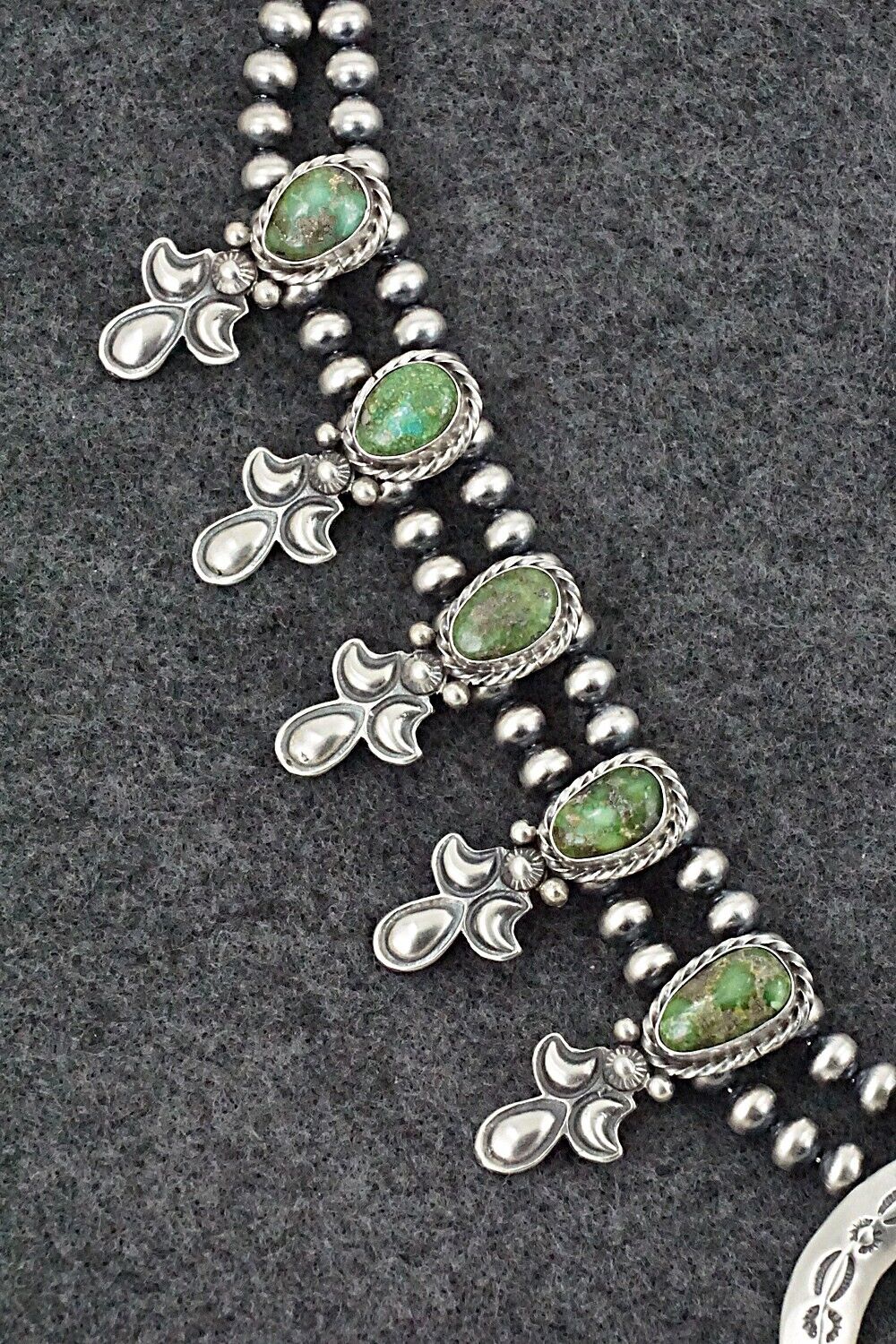 Turquoise & Sterling Silver Squash Blossom Set - Paige Gordon