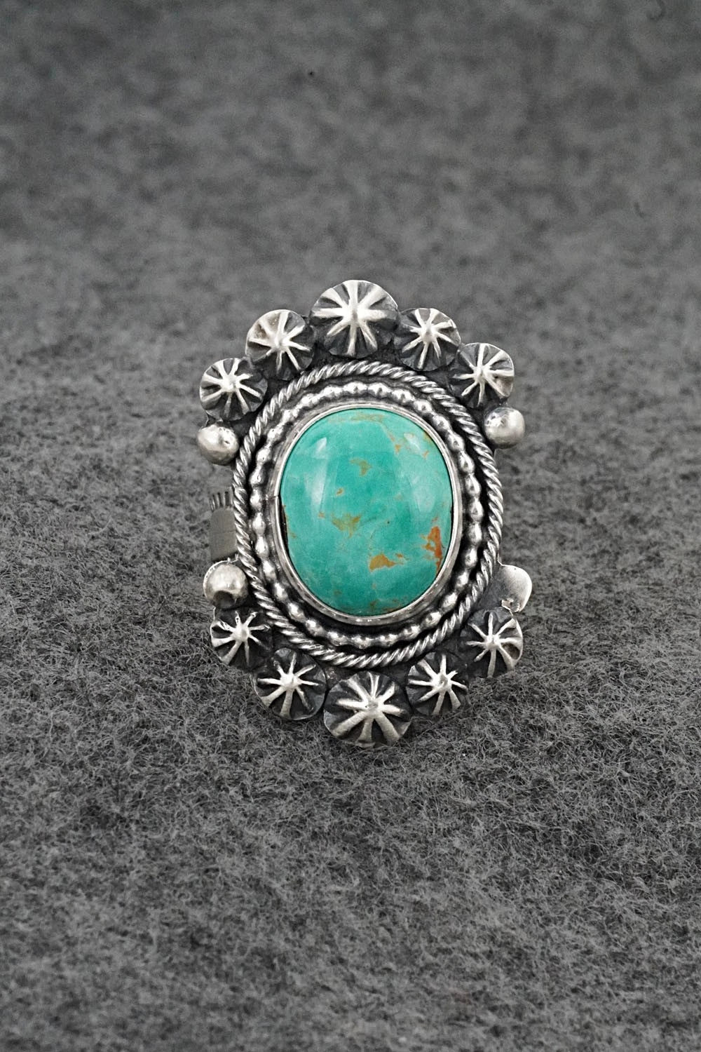 Turquoise & Sterling Silver Ring - Cordell Platero - Size Adjustable