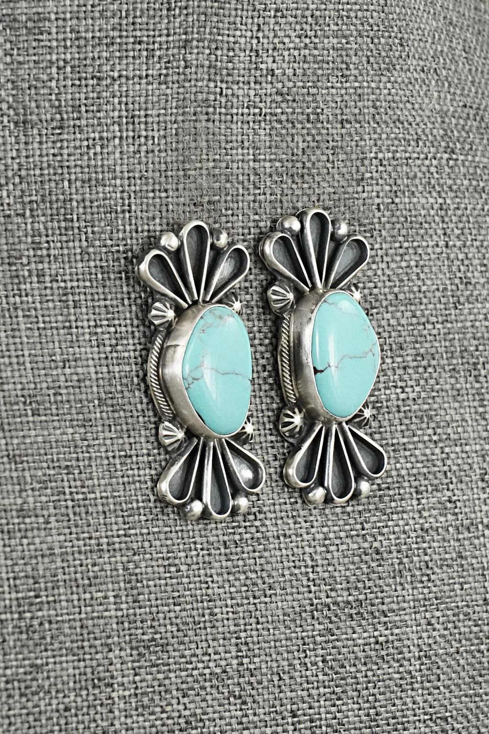 Turquoise & Sterling Silver Earrings - Bobby Johnson